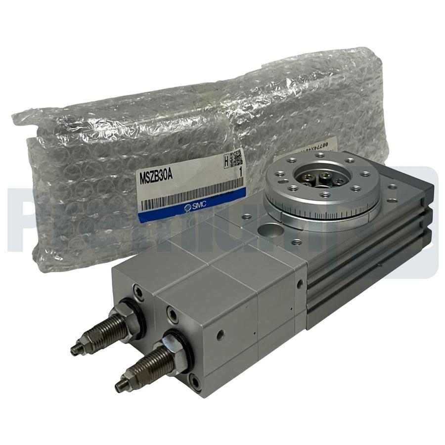 Used SMC MSZB30A 30mm MSQ 3-POSITION ROTARY ACTUATOR W/ TABLE MB SERIES BASIC NSMP