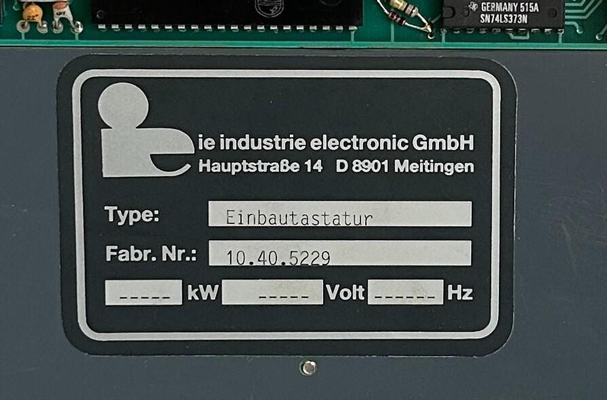 Used IE INDUSTRIE ELECTRONIC 10.40.5229 / 10405229 BUILT-IN KEYBOARD