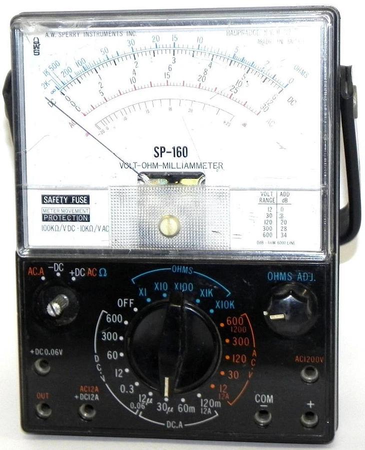 Used A.W. SPERRY INSTRUMENTS INC. SP-160 VOLT-OHM-MILLIAMMETER SP160
