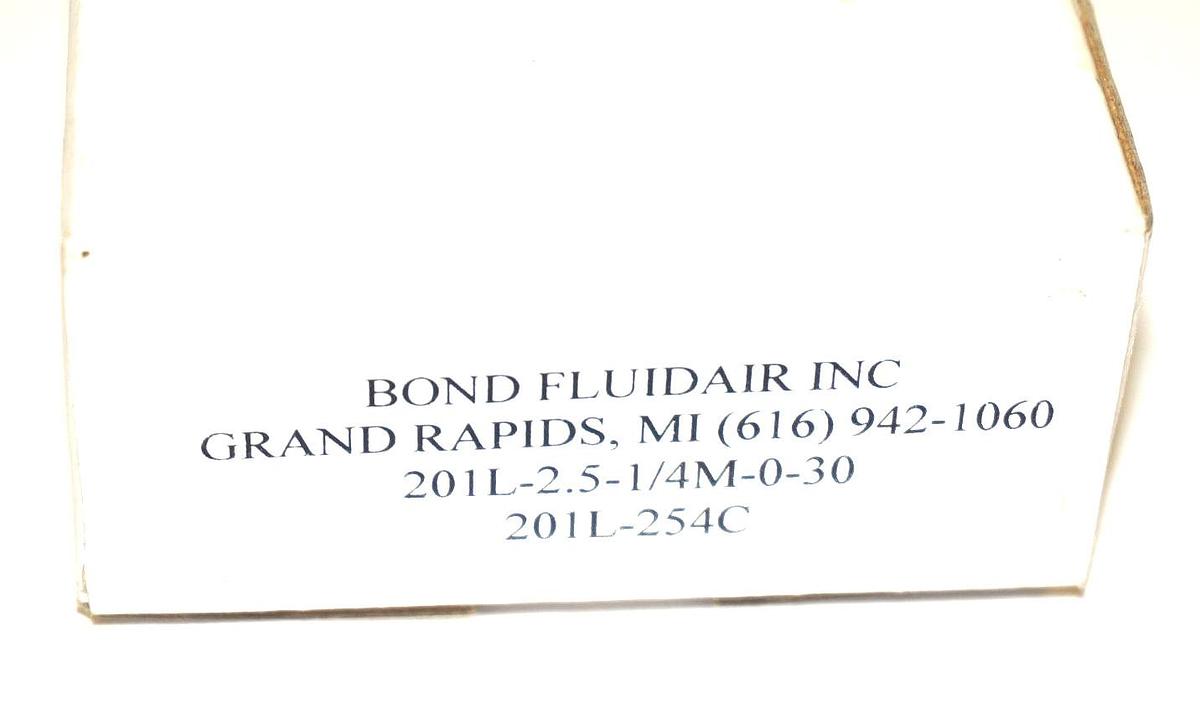 NIB BOND FLUIDAIR 201L-2.5-1/4M-0-30 PRESSURE GAUGE 2 1/2'' LIQUID FILLED