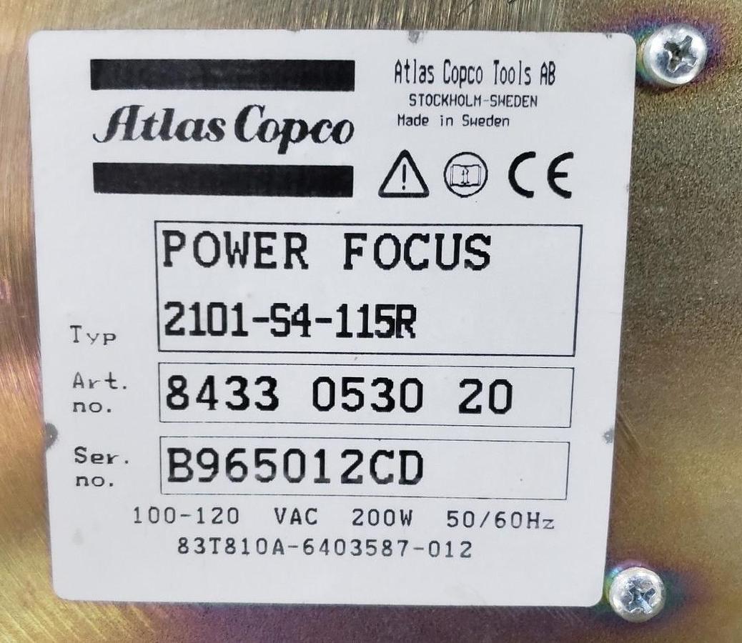 Used ATLAS COPCO 2101-S4-115R POWER FOCUS TENSOR S4 CONTROLLER 8433-0530-20