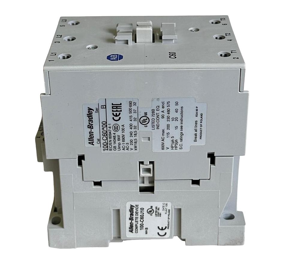 Used NEW ALLEN BRADLEY 100-C60J10 /B CONTACTOR 60A 24V 60Hz 3 N.O. POLES 100C60J10