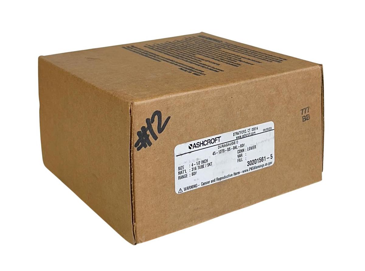 Used ASHCROFT 45-1279-SS-04L-60# / 451279SS04L60# DURAGAUGE PRESSURE 4-1/2'' 60# NSMP
