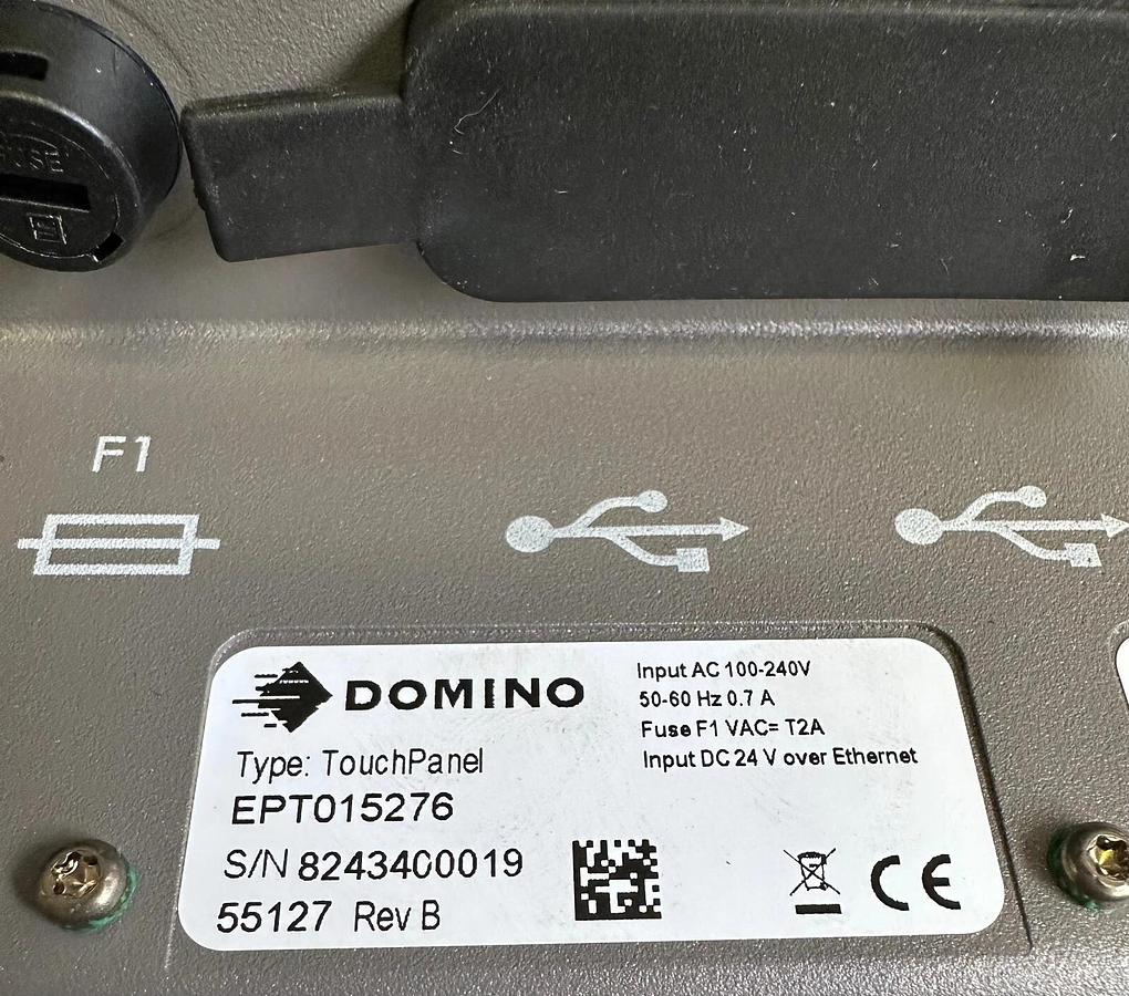 NEW DOMINO EPT015276 WINDOWS TOUCH PANEL 100-240V 50/60Hz REV. B BLUE/GRAY
