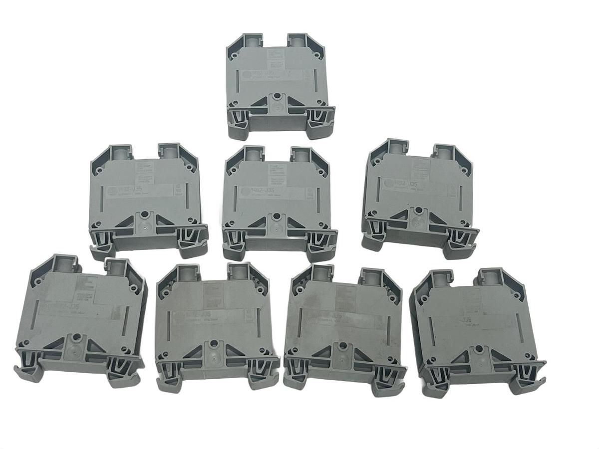 Used Lot of 8 Allen Bradley 1492-J35 Terminal Blocks - Feed-Through 150A 1000V Gray