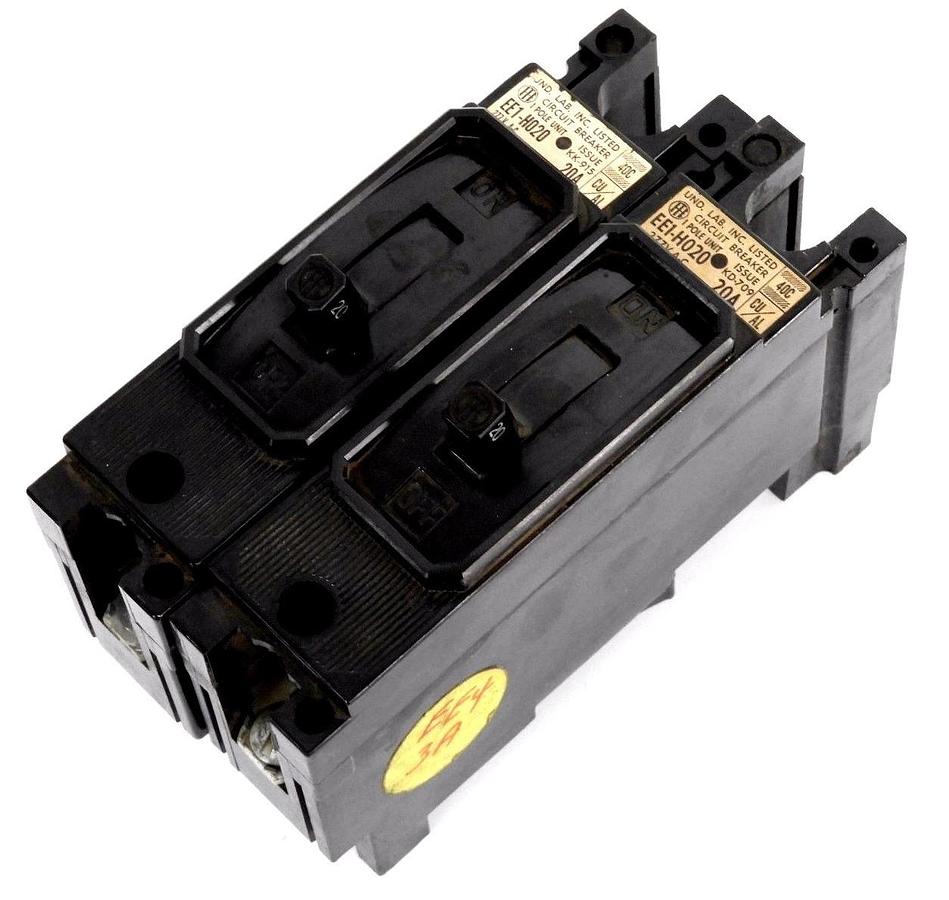 Used LOT OF 2 ITE / SIEMENS EE1-H020 CIRCUIT BREAKERS 20AMP 1POLE, EE1H020