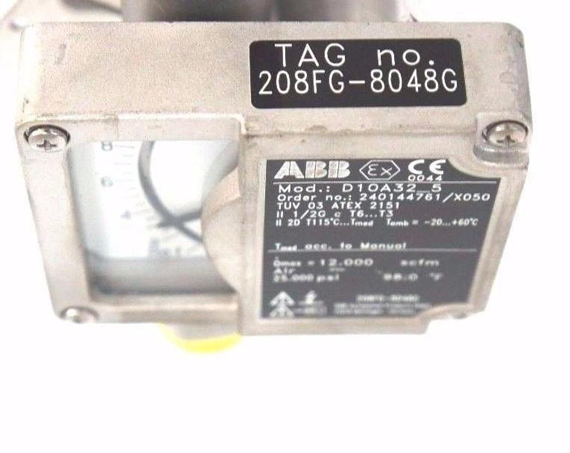 Used NEW ABB D10A32-5 FLOWMETER 1/2" NPT ORDER NO. 240144761/X050 D10A325