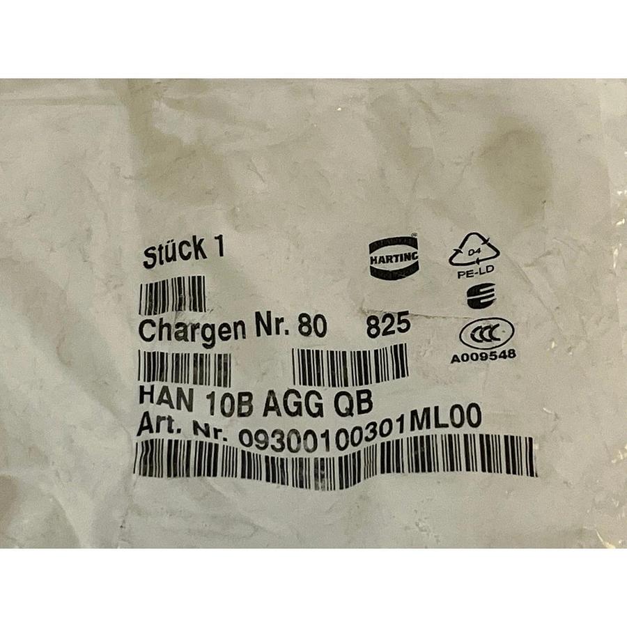 Used Lot of 2 Harting Han 10B AGG QB 09300100301ML00 Bulkhead Connector Base New