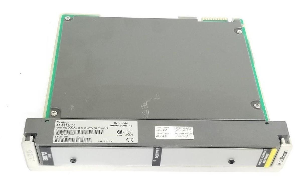 Used MODICON AS-B872-200 800 I/O ANALOG OUTVOLT 4CH, ASB872200, R/N: K