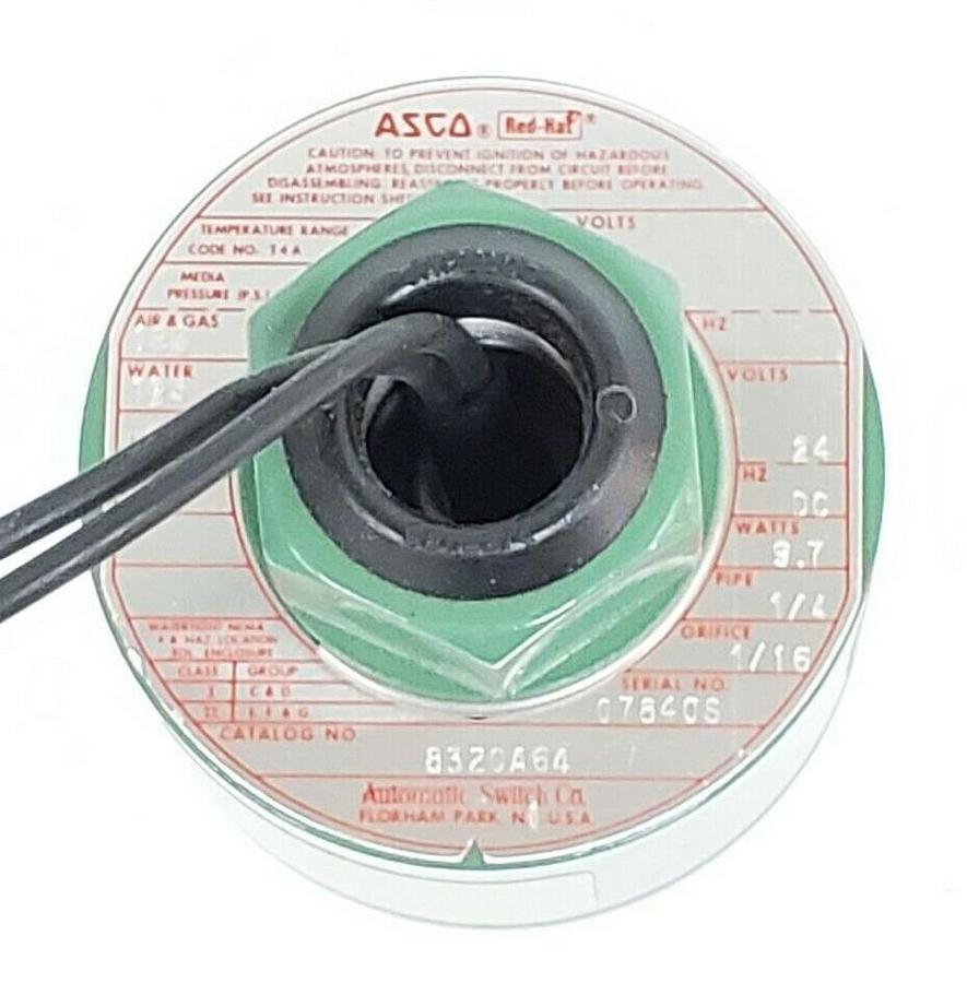 Used NEW ASCO 8320A64 SOLENOID VALVE 1/16'' ORIFICE PIPE: 1/4'' 24V