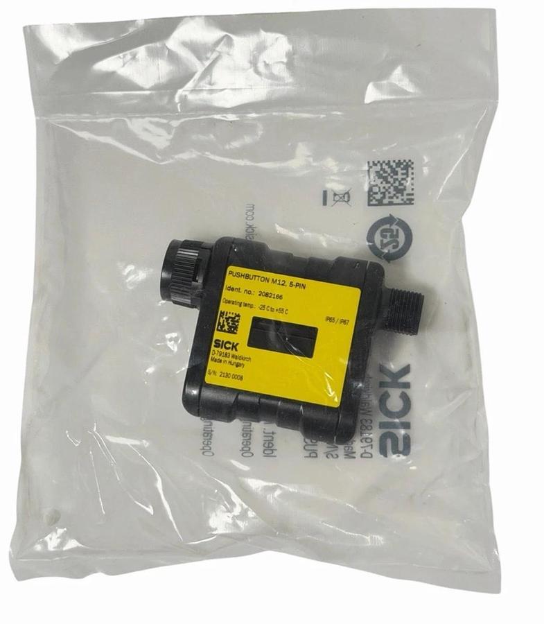 Used NEW SICK PUSHBUTTON M12, 5-PIN IDENT. NO: 2082166