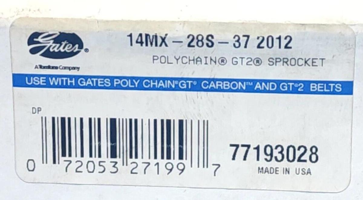 Used NEW GATES 14MX-28S-37 / 14MX28S37 POLY CHAIN GT2 SPROCKET