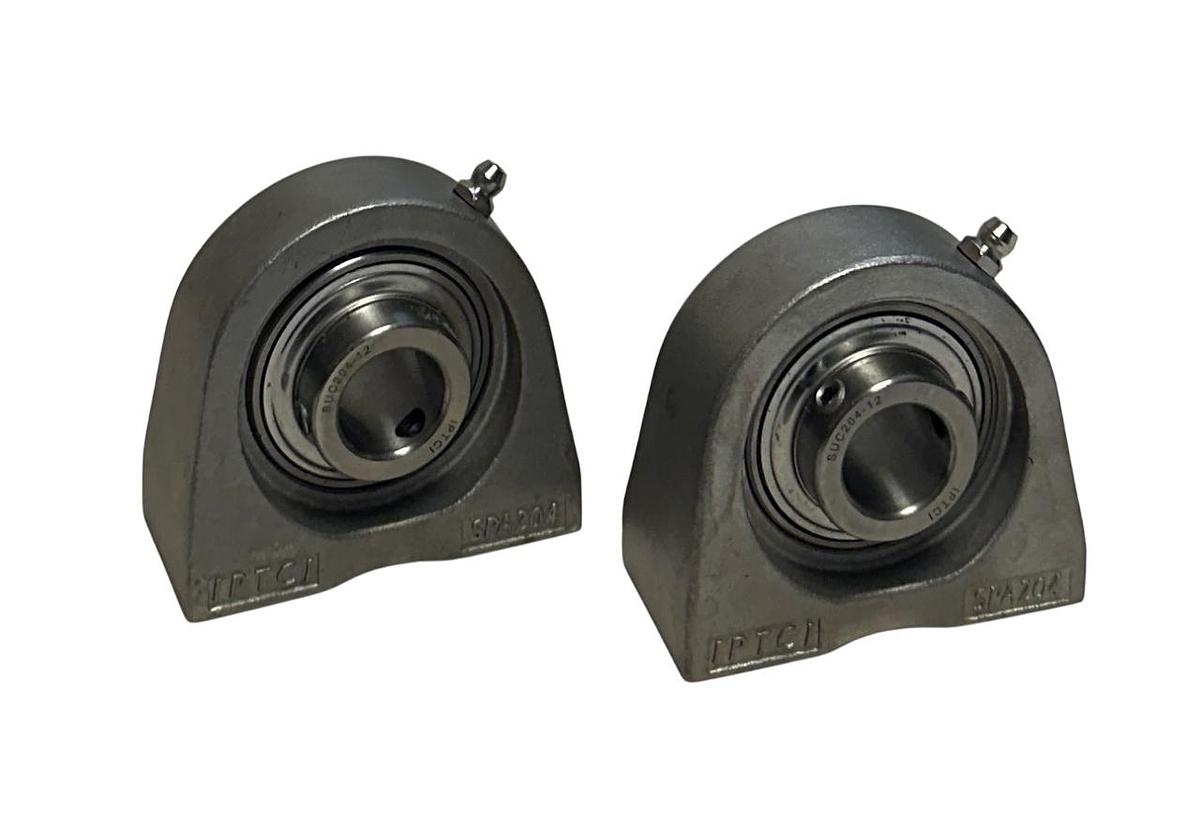 Used 2 IPTCI SUC204-12 / SPA204 STAINLESS PILLOW BLOCK BEARINGS OEM NSNP