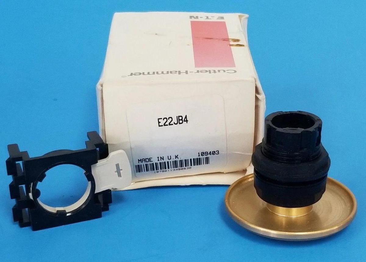 NIB EATON CUTLER-HAMMER E22JB4 MOMENTARY YELLOW ALUM JUMBO MUSHHEAD PB