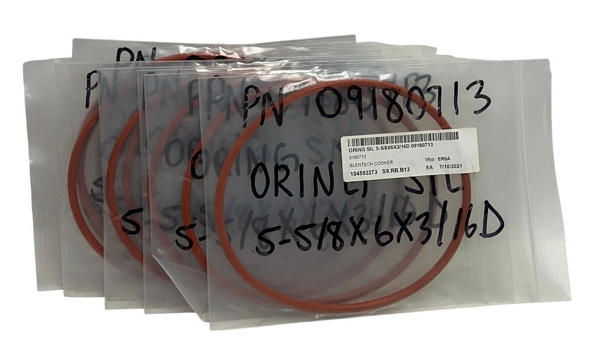 Used 12 ERSA 9180713 / 09180713 OEM O-RINGS SIL 5-5/8x6x3/16''D BLENTECH COOKER NSNP