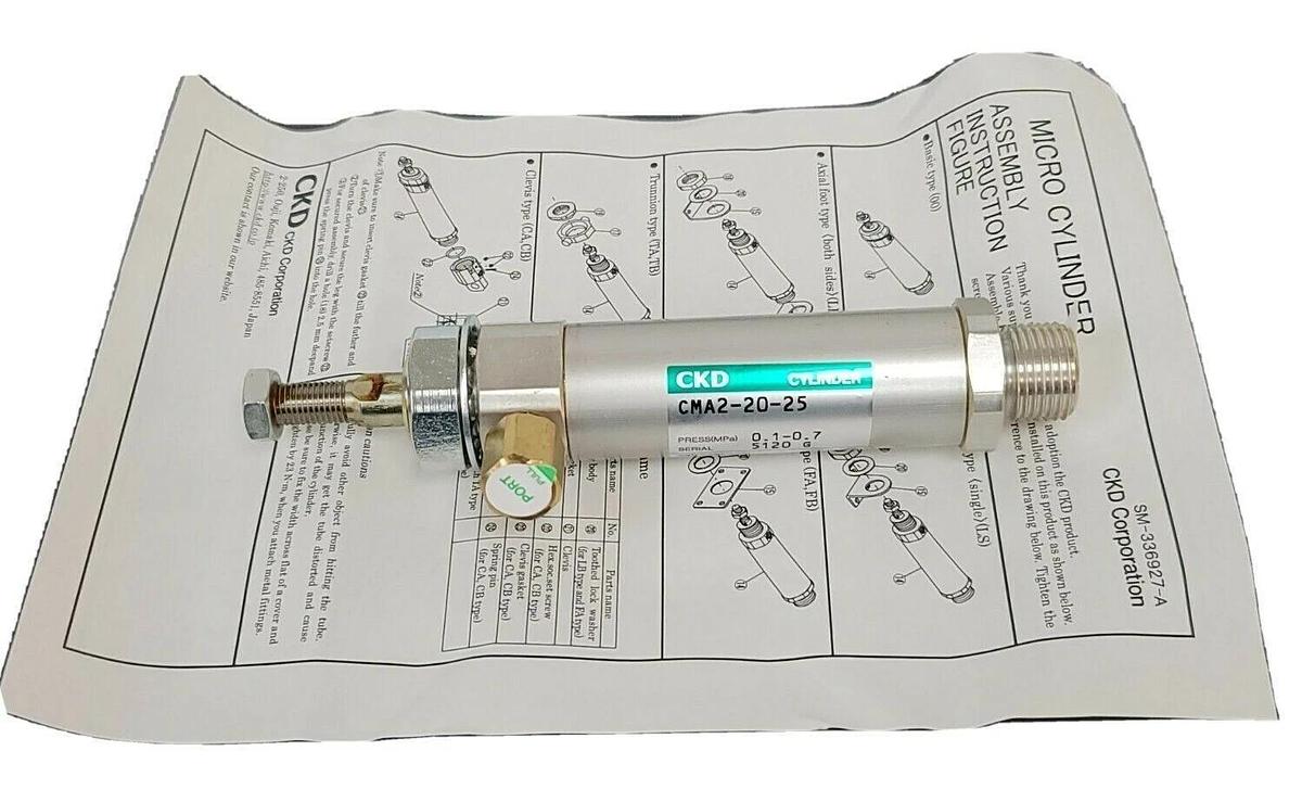 Used NIB CKD CMA2-20-25 FLOW CONTROL CYLINDER CMA22025
