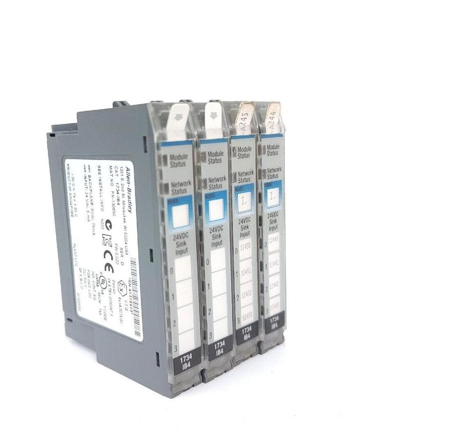 Used LOT OF 4 ALLEN BRADLEY 1734-IB4 SER. D POINT I/O 4 POINT DIGITAL INPUT MODULES