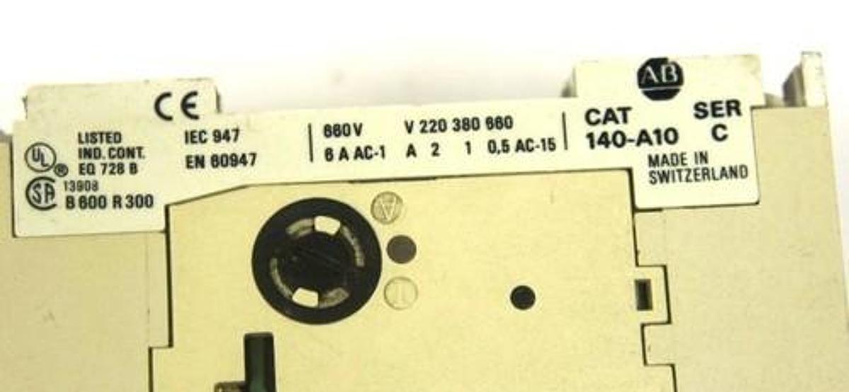 Used ALLEN BRADLEY 140-MN-0160 STARTER MANUAL MOTOR, SER C, W/ 140-A10, 140MN0160