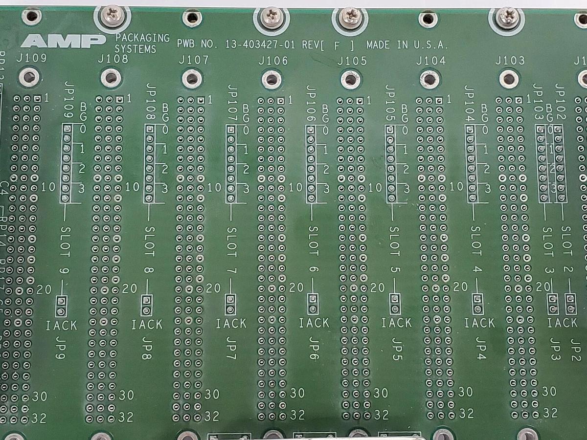 Used ADEPT / AMP 15340-00010 REV. A BACKPLANE BOARD 13-413427-01 REV. F