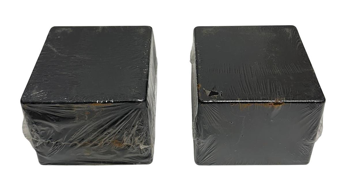 Used 2 HAMMOND MANUFACTURING 1590VBK BLACK ALUMINUM ENCLOSURES DIE CAST NSMP