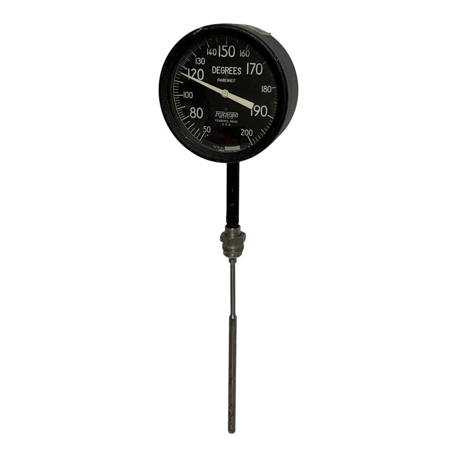 Used Foxboro Vintage Industrial Mechanical Dial Thermometer 50-200°F