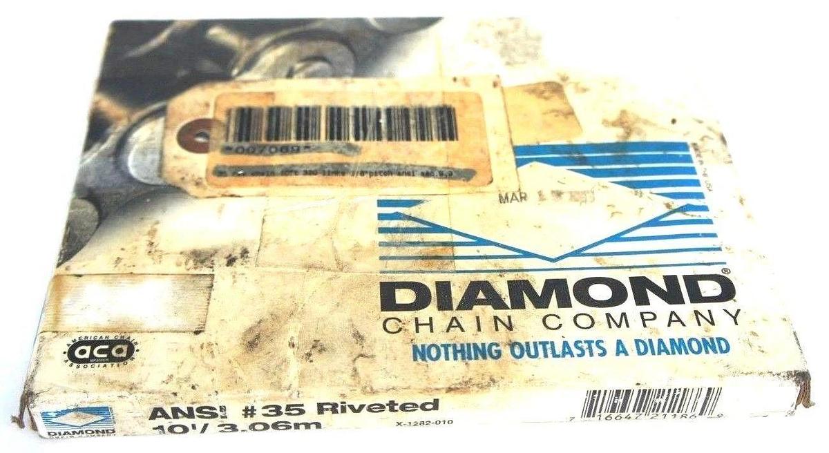 Used NIB DIAMOND X-1282-010 RIVETED ROLLER CHAIN ANSI # 35