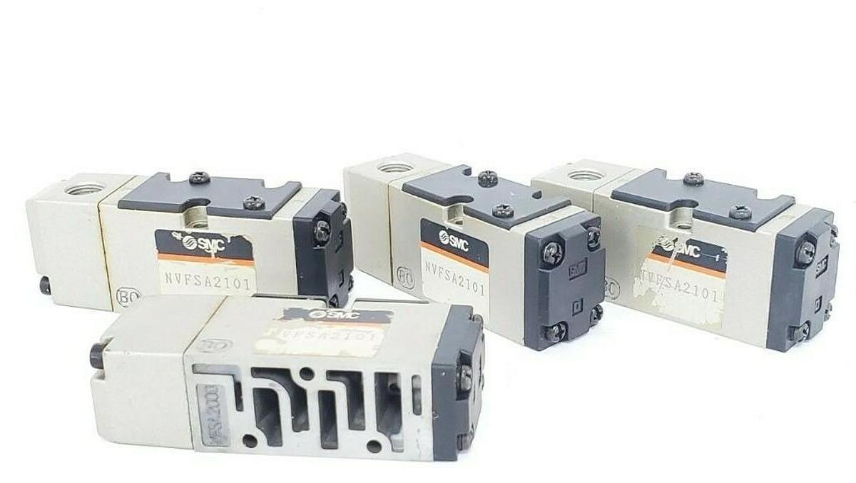 Used LOT OF 4 SMC NVFSA2101-1 EXT PILOT VALVES