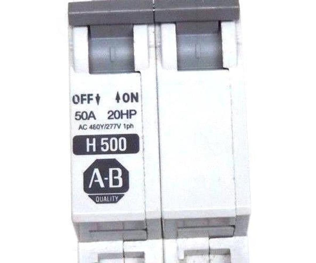 Used ALLEN BRADLEY 1492-CB2H500 CIRCUIT BREAKER SER C, 50A, 20HP, 1492CB2H500