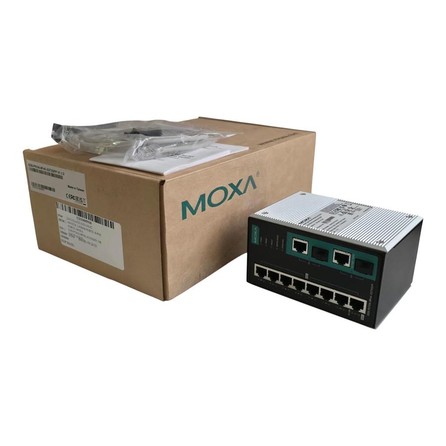 Used Moxa EDS-P510A Managed Ethernet PoE+ Switch EDS-P510A-8PoE-2GTXSFP V1.1.0 NSMP