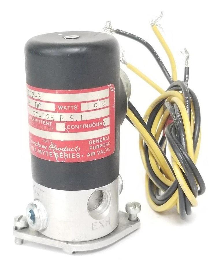 Used HUMPHREY T062E2-3 DOUBLE SOLENOID VALVE 2-3 WAY, 48VDC, 30-125PSI, 5.9W, T062E2
