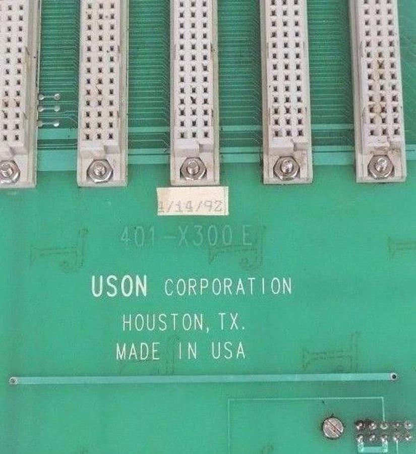 Used USON CORP. 401-X300E BACKPLANE BOARD, 401X300E, 401-X300 E (FOR PARTS)