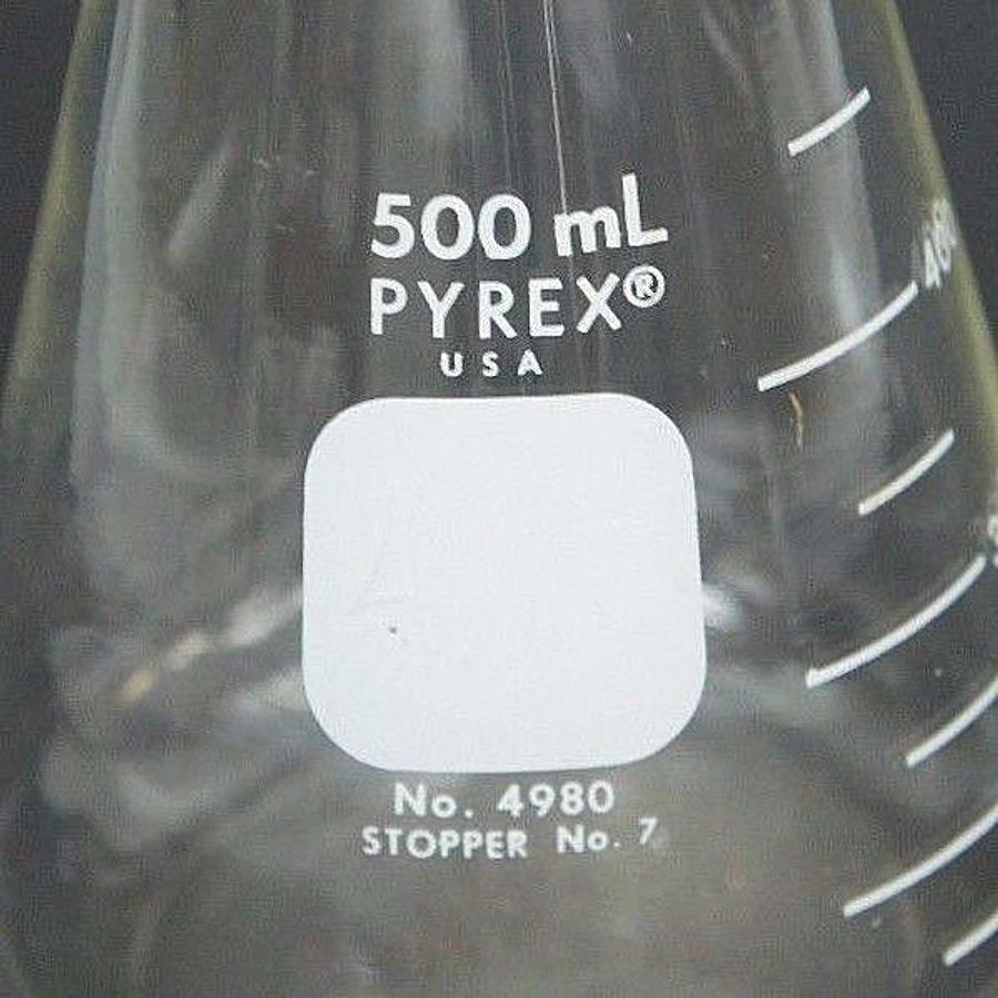 Used LOT OF 7 PYREX 4980 BEAKERS 500ML STOPPER NO. 7