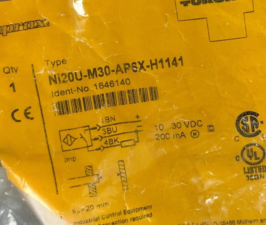 Used TURCK Ni20U-M30-AP6X-H1141 / 1646140 UPROX PROXIMITY SENSOR 10-30VDC 200mA NSMP