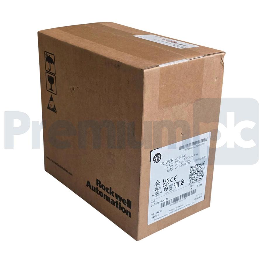 Sealed Surplus Allen Bradley 25B-B8P0N104 /A PowerFlex 525 AC Drive 3P 230V 2HP 884951885714