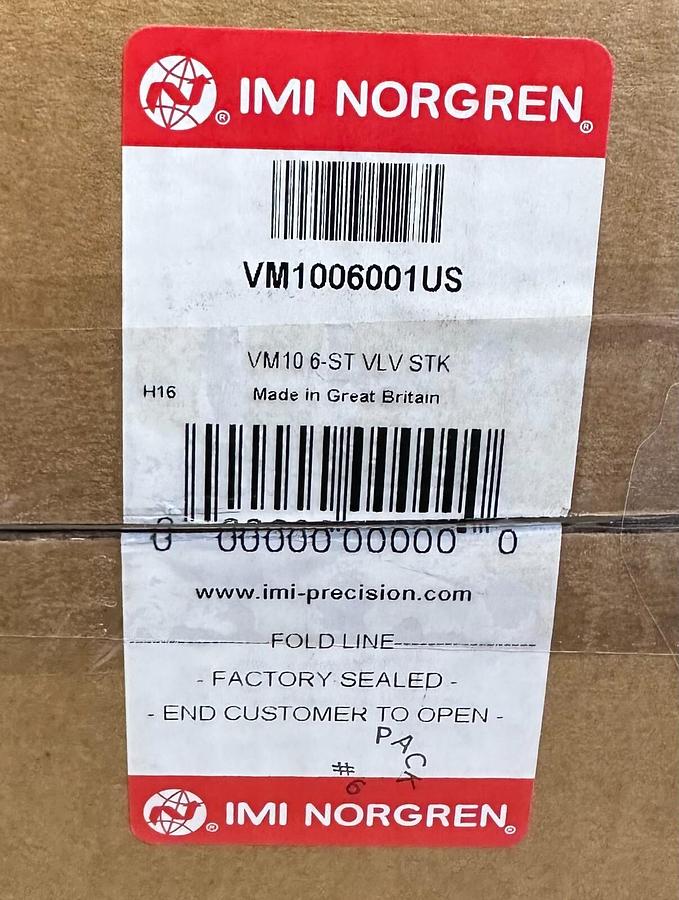 NEW IMI NORGREN VM1006001US VM10 SERIES 6-STATION VALVE STK MANIFOLD NG6U
