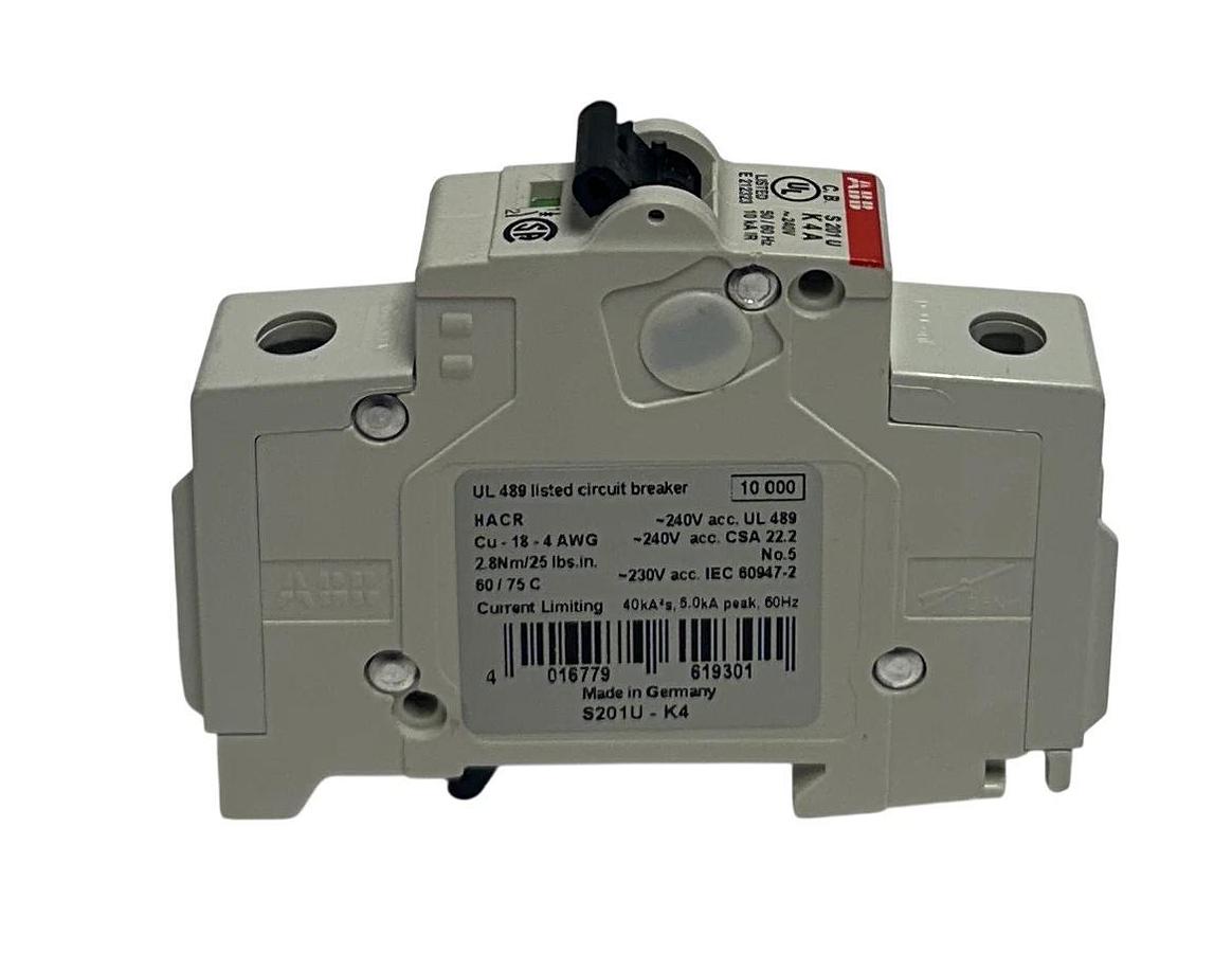 ABB S201U-K4 / S201U-K4A MINI CIRCUIT BREAKER 240V 4A OEM NSNP