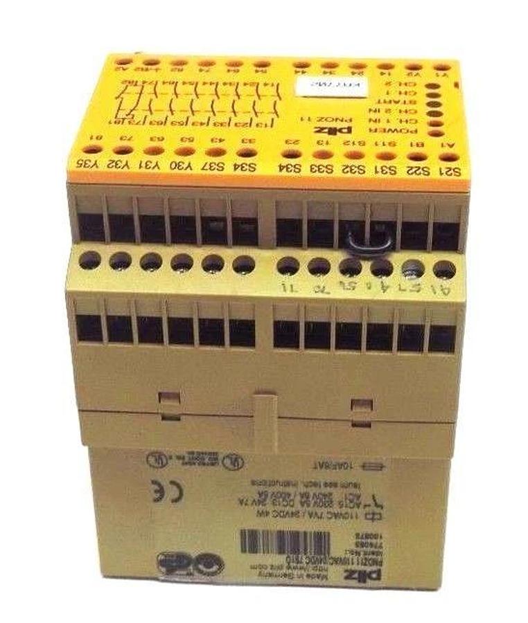 Used PILZ PNOZ-11-110VAC-24VDC-7S10 SAFETY RELAY ID NO. 774083 PNOZ11110VAC24VDC7S10