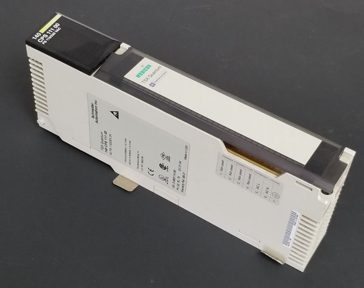 Used SCHNEIDER AUTOMATION 140 CPS 111 00 POWER SUPPLY 115/230V 3A PV: 00 RL: 75