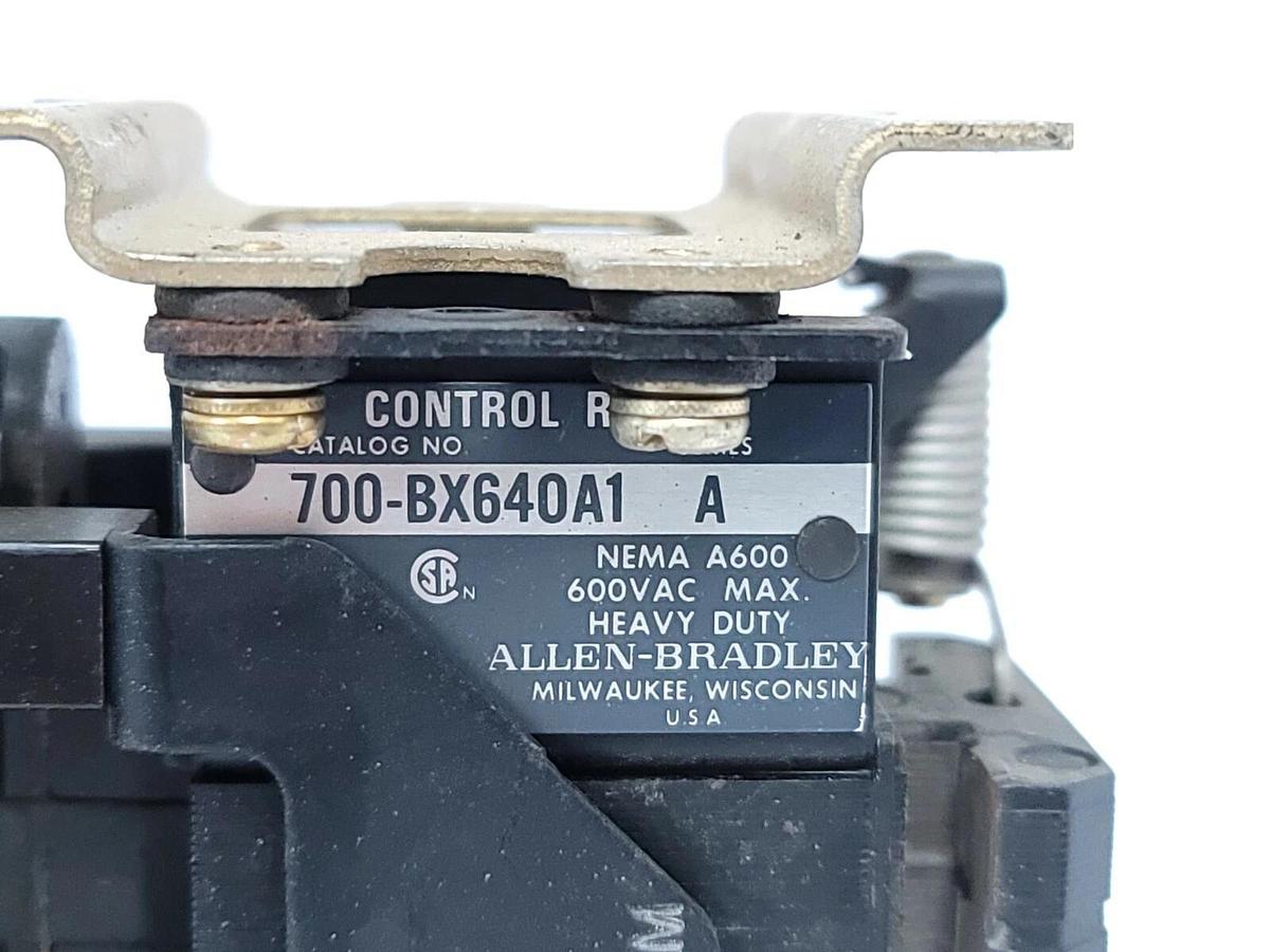 Used ALLEN BRADLEY 700-BX640A1 SER. A CONTROL RELAY W/ OA86P COIL