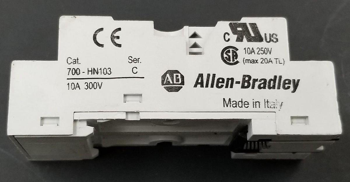 Used ALLEN BRADLEY 700-HN103 RELAY BASE SER. C, 10A, 300V, 700HN103