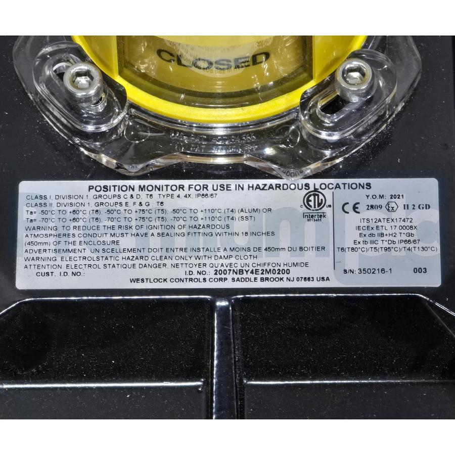 Hytork XL1127U-S60-SCW-Y00 Actuator w/Westlock AccuTrak 2000 Series Positioner