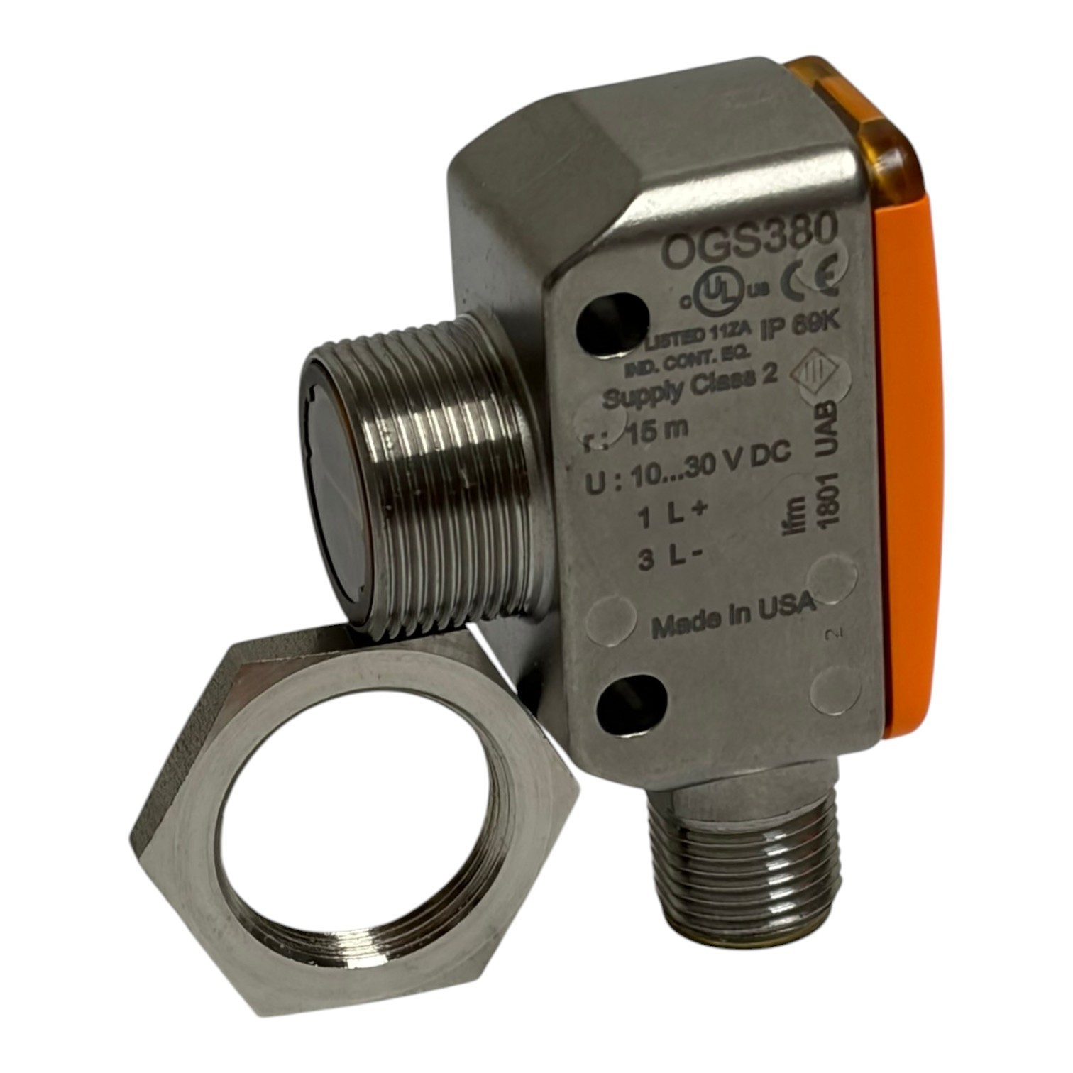 Used ifm OGS380 Through-Beam Sensor Transmitter OGS-OOKG/US/V4A/CUBE NEW