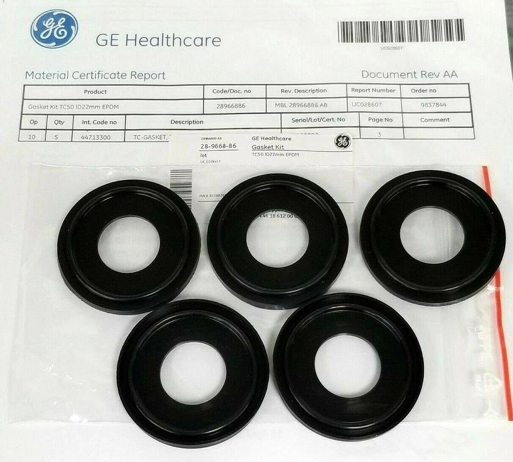 Used NEW GE HEALTHCARE 28-9668-86 GASKET KIT TC50 ID 22mm EPDM MBL 28966886 AB