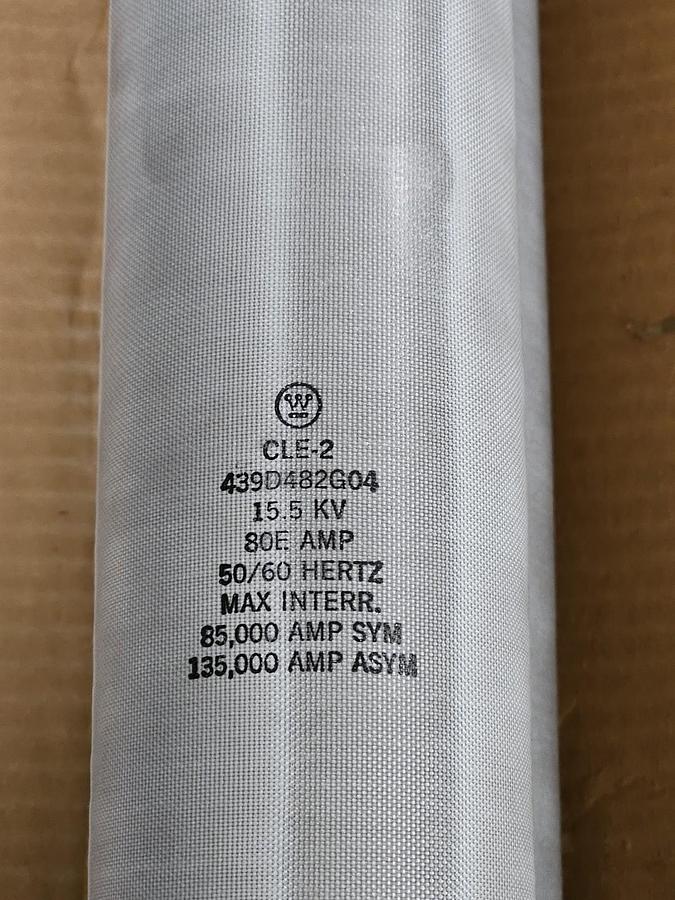Used NIB WESTINGHOUSE CLE-2 FUSE STYLE 439D482G04 15.5 KV 80E AMPS. 50/60HZ CLE2