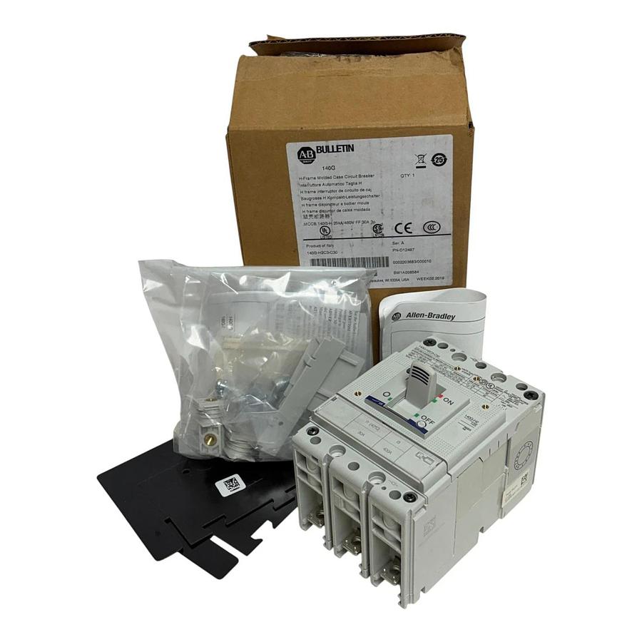 Allen Bradley Bulletin 140G-H2C3-C30 Molded Case Circuit Breaker 30A H-Frame Box
