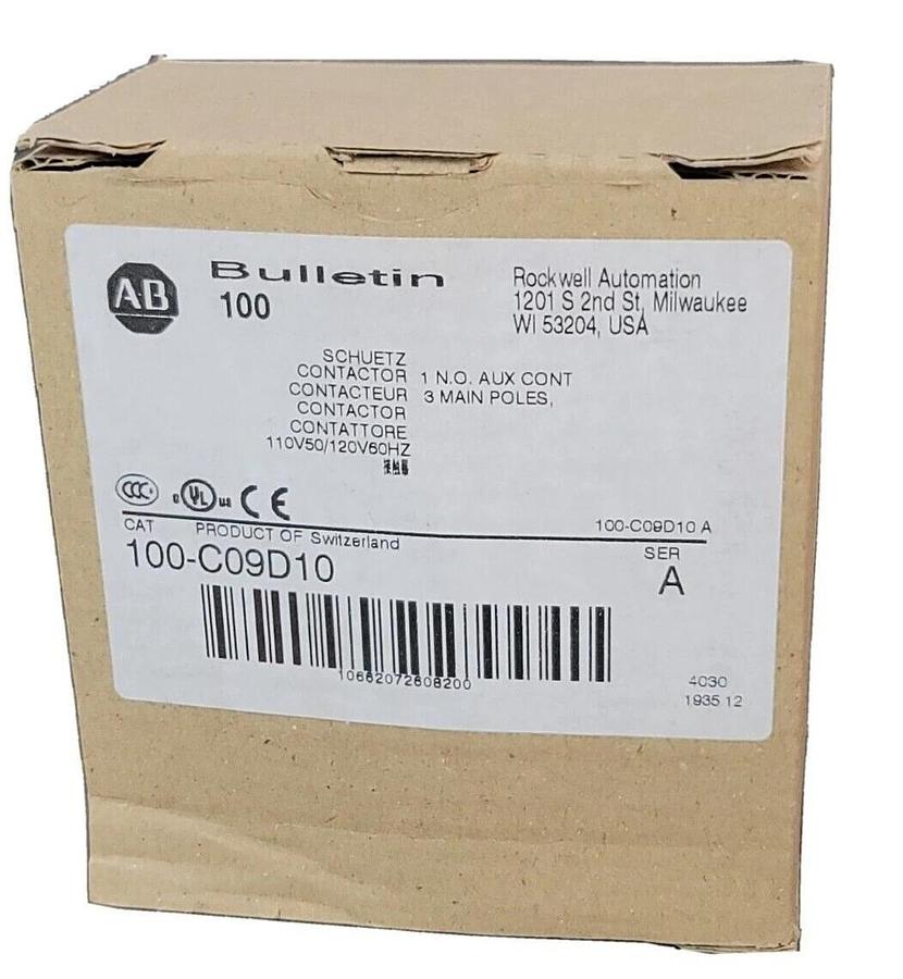Used NIB ALLEN BRADLEY 100-C09D10 SER. A CONTACTOR 110V50/120V60