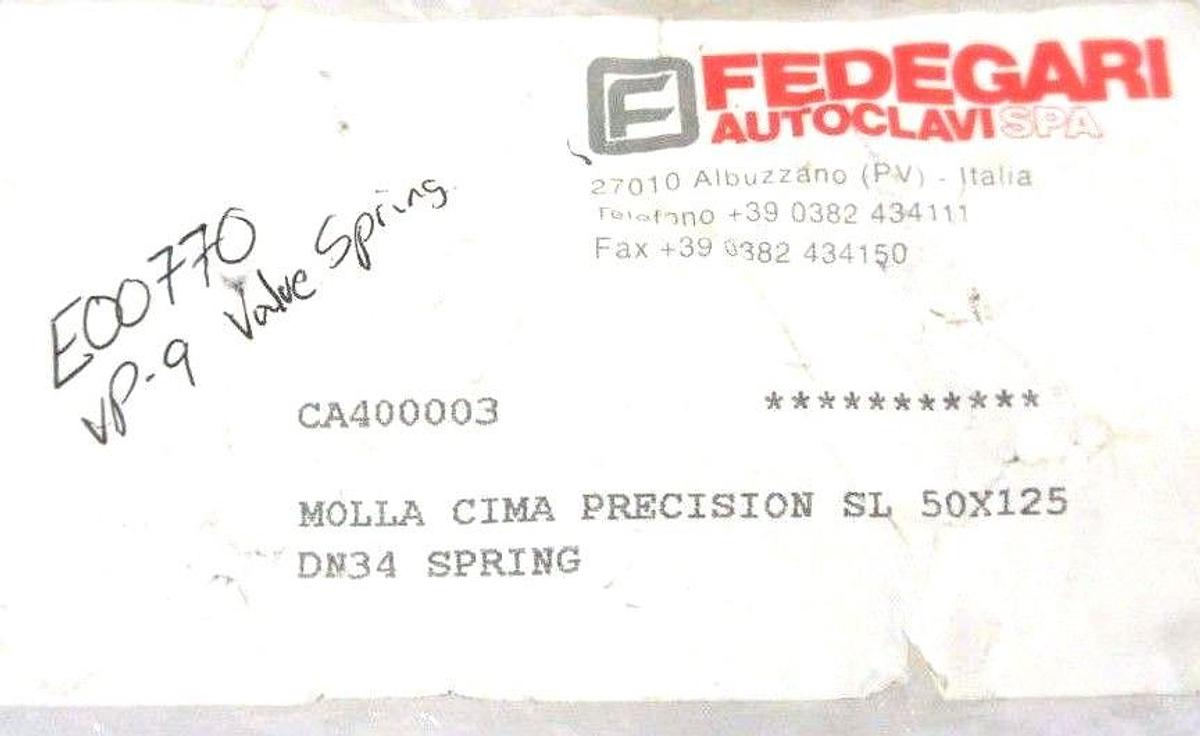 Used NEW FEDEGARI CA400003 MOLLA CIMA PRECISION SL 50X125 DD34 VALVE SPRING VP-9