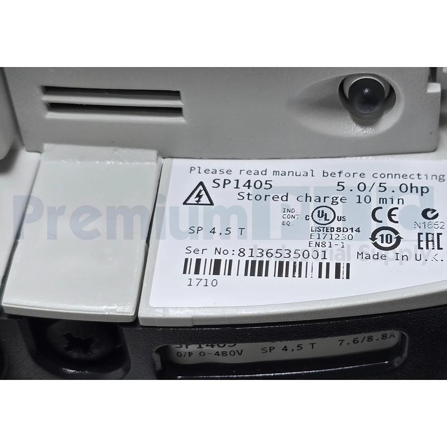 EMERSON CONTROL TECHNIQUES SP1405 SP4.5T UNIDRIVE SP SPEED DRIVE VSD 5HP NSMP