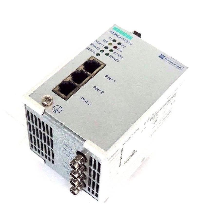 Used MODICON 499NOH10510 ETHERNET CABLING SYSTEM CONNEXIUM 3TP/2FL 10 HUB
