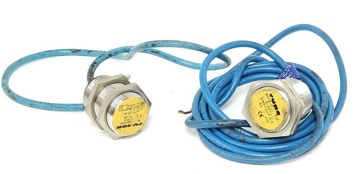 Used LOT OF 2 TURCK BI10-G30-Y0X G-BARREL WITH CABLES BI10-G30-Y0X, 5-30VDC